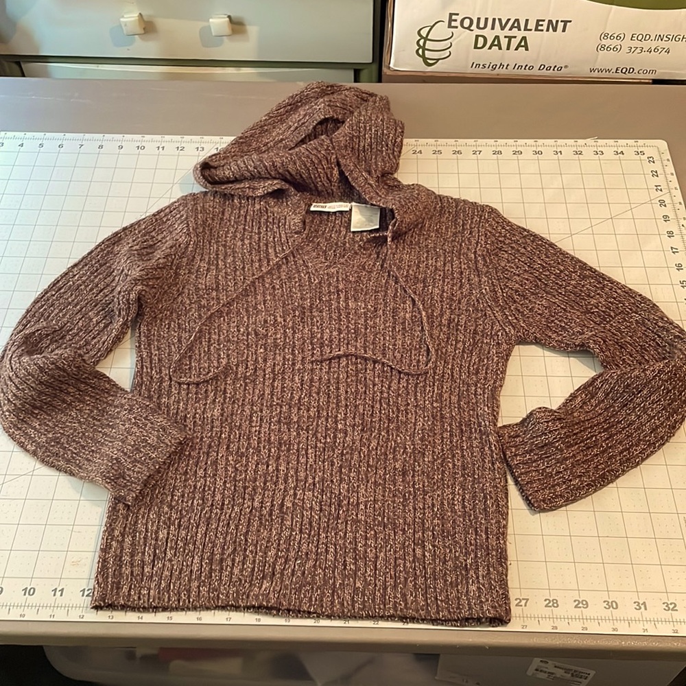 Faded Glory Hooded Sweater. Brown Medium Girls